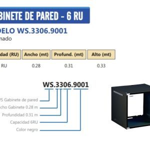 Gabinete de Pared Toten 6RU WS.3306.9001 (0.28x0.31x0.33)mt