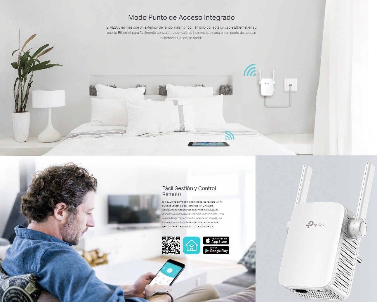 Extensor Rango Wifi Ac750 Re205 Tp-link Doble Banda