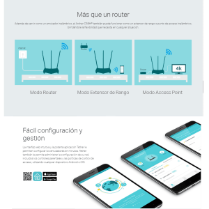 Router Alta Potencia Rompe Muros 450mbps/1300mbps doble banda Archer C58HP Tp-link