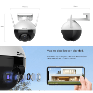 Camara IP externa PTZ Giratoria C8C Lite 2MP 1080P WiFi/Ethernet