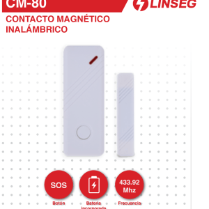 Sensor alarma contacto magnético inalámbrico cm80 puerta