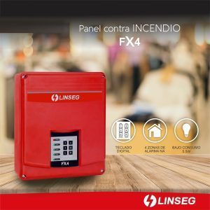 PANEL DE ALARMA CONTRA INCENDIO LINSEG FX4 4 zonas