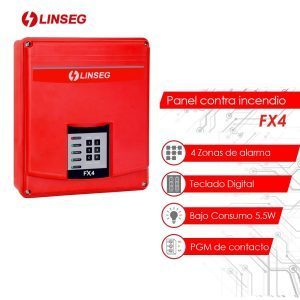 PANEL DE ALARMA CONTRA INCENDIO LINSEG FX4 4 zonas