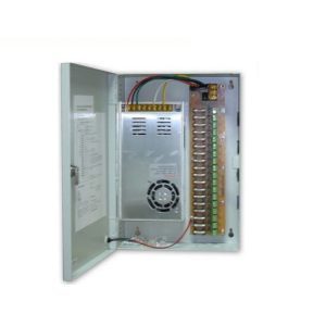 Fuente de Poder Supervisada 12V-25A Vicom 18 salidas Led CCTV cámaras
