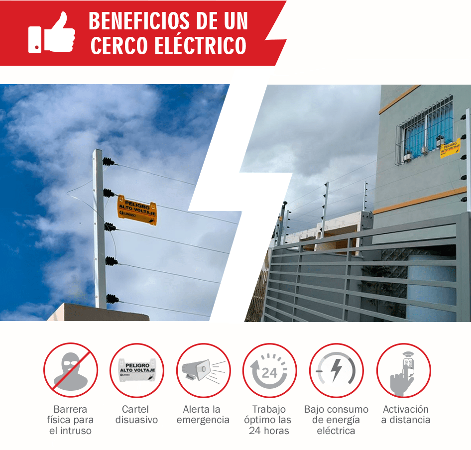 Kit Cerco Electrico-Sirena-alarma de alto voltaje Linseg MAX1-RF
