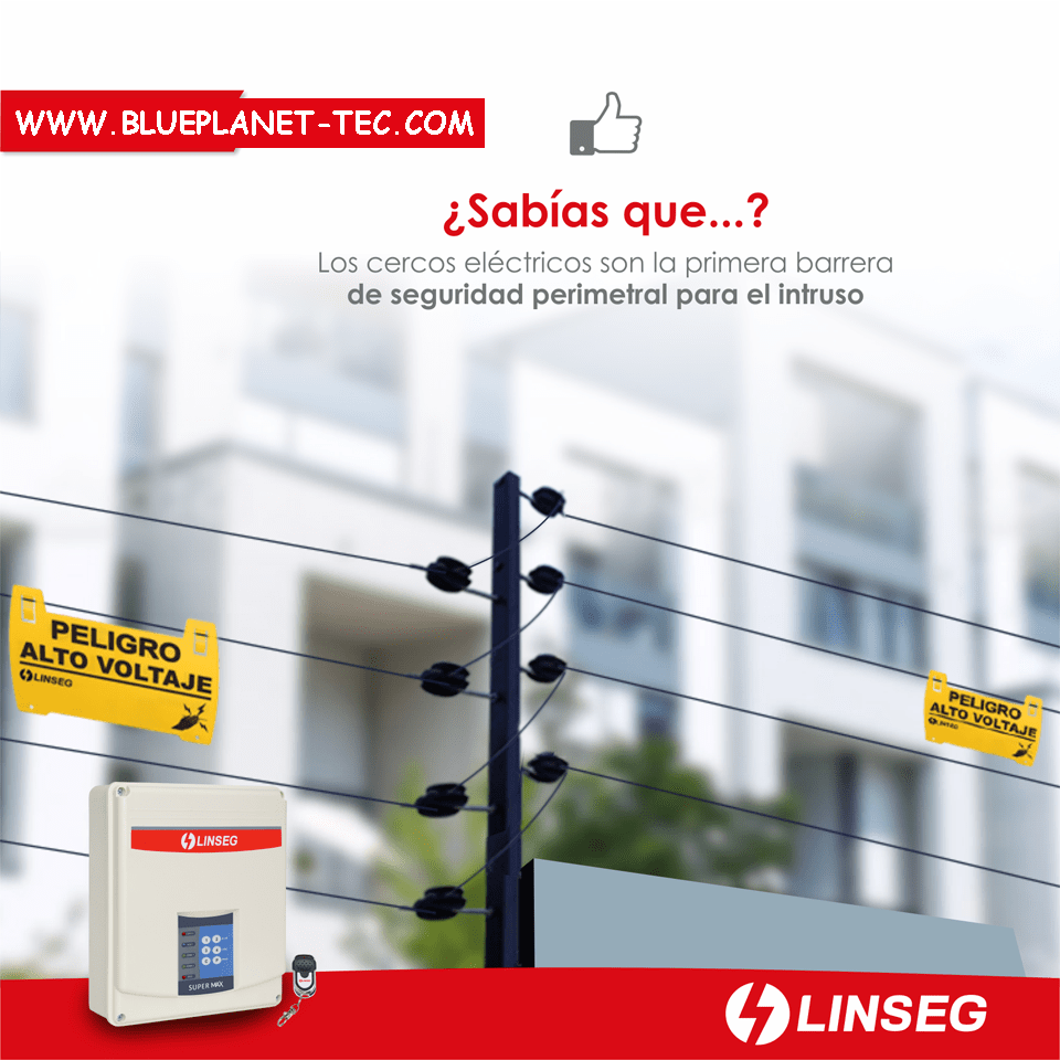 Kit Cerco Electrico-Sirena-alarma de alto voltaje Linseg MAX1-RF