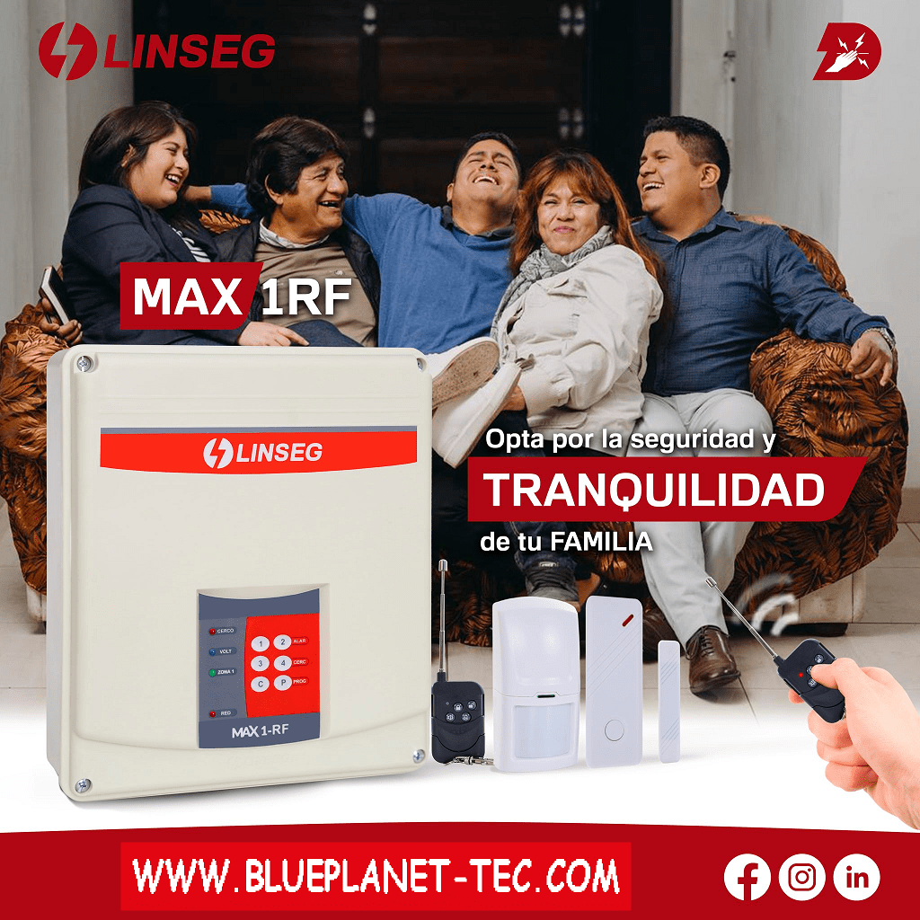 Kit Cerco Electrico-Sirena-alarma de alto voltaje Linseg MAX1-RF