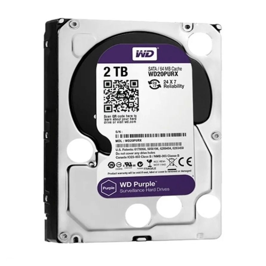 Disco Duro HD Wester Digital Purpura 2TB SATA 3.5" cámaras, pc, juegos