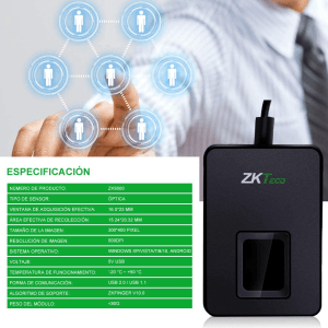 Lector Escáner Huellas Usb Zkteco Zk9500