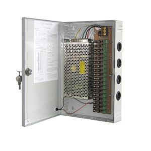 Fuente de Poder Supervisada 12V-10A Vicom 9 salidas Led CCTV cámaras